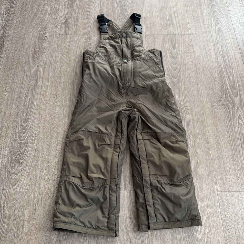 BABY GAP TODDLER SKI PANTS ,BIB BROWNISH GREEN INSULATED SIZE‎ 3 YEARS NWT
